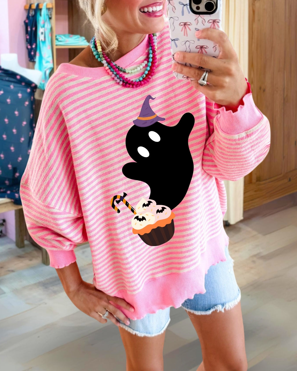 Ghost Witch Sweet Stripe Pullover
