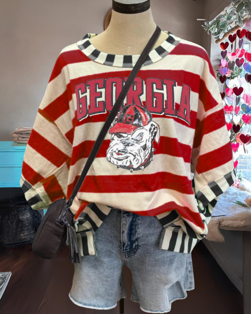Georgia Bulldog Striped T-shirt