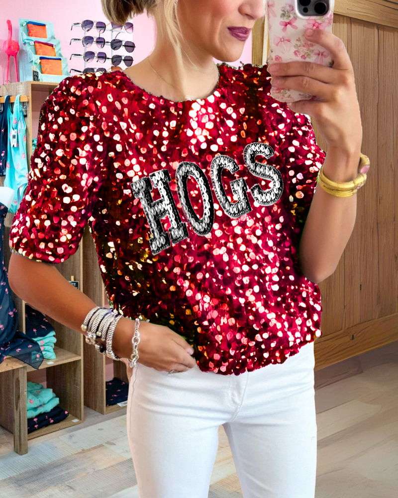 HOGS Sparkling Sequin Top