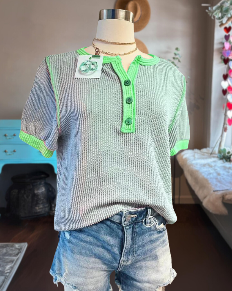 Colorblock Ribbed Tee