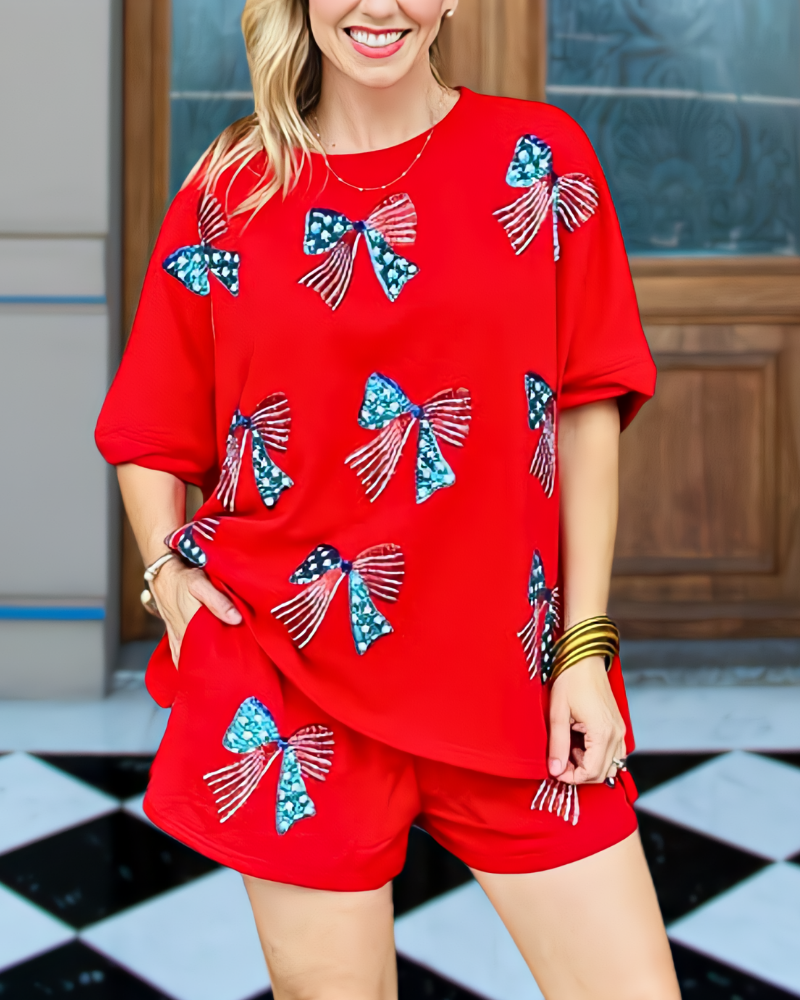 Bow Flag Sequin Set