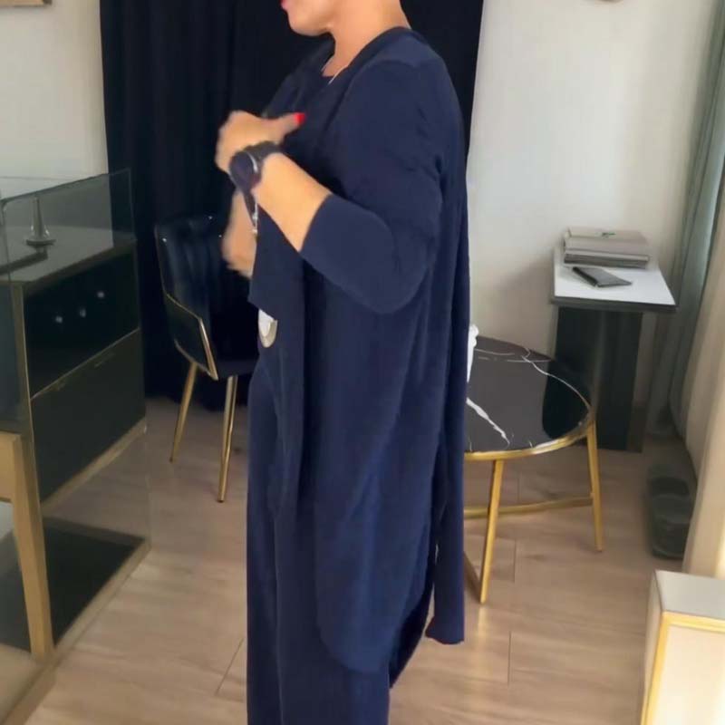🎄 Christmas Spectacular: 50% Off 🎄 Grab the Elegant Longline Cardigan 3-Piece Set Now